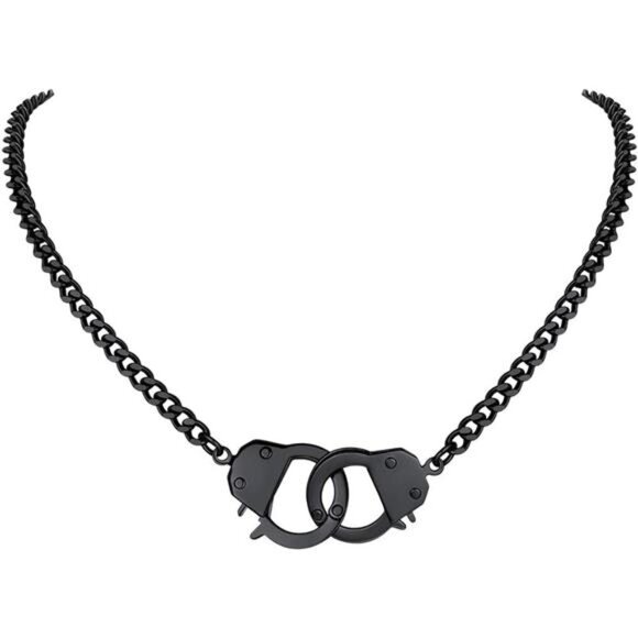 Handcuff Necklace Padlock Pendant Customized Handcuffs Bracelet - Picture 1 of 16